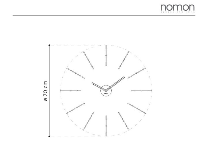 Designové nástěnné hodiny Nomon Merlin Graphite Small 70cm