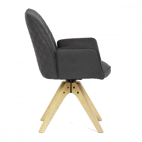 Židle jídelní s područkami, černá látka, nohy z jasanu, otočná P90°+ L 90° s vratným mechanismem - funkce reset HC-539 BK3