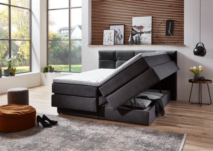 Kontinentální postel BOXSPRING PORTAGE BX2110 160x200 cm - tmavě šedá