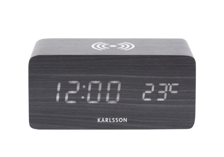 LED budík - hodiny 5933BK Karlsson s nabíjením 15cm