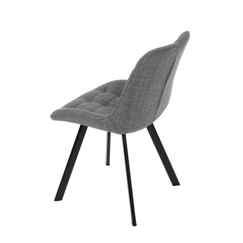 Židle jídelní, šedá látka, nohy černý kov HC-465 GREY2