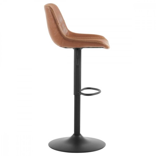 Židle barová, hnědá ekokůže, kov černá AUB-714 BR