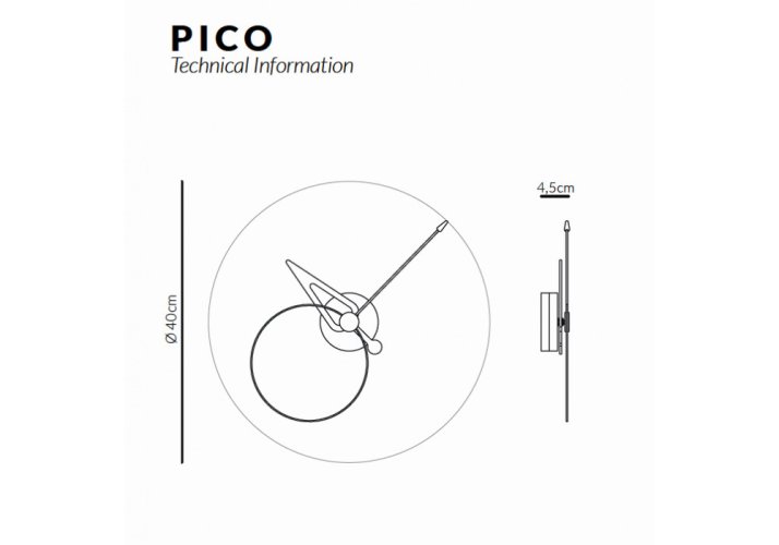 Designové nástěnné hodiny Nomon Pico BO 40cm