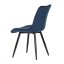 Jídelní židle, potah v modrém sametu, kovové podnoží v černé práškové barvě CT-384 BLUE4