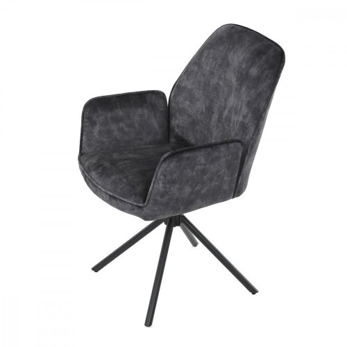 Židle jídelní a konferenční, černá látka v dekoru žíhaného sametu, kovové černé nohy HC-511 BK4