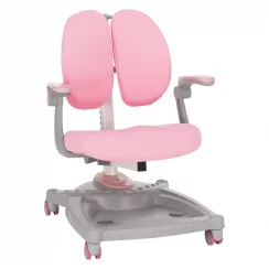 Rostoucí židle s podnožkou, šedá/růžová, TEJLA