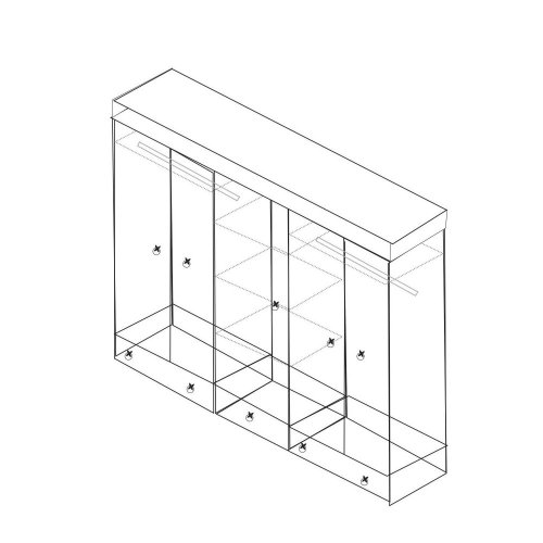 Skříň 5dveřová CORONA vosk 162819