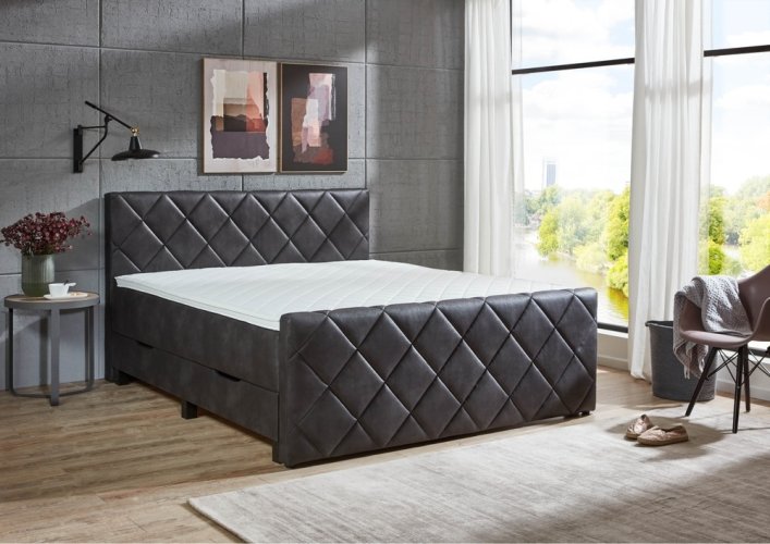 Kontinentální postel BOXSPRING CHESTER BX2200 180x200 cm - antracit