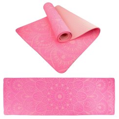 Podložka LIFEFIT® YOGA MAT MANDALA DUO, 183x58x0,6cm, růžová