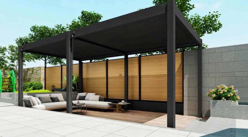 Bioklimatická pergola INTRO PLUS 6x3 m, hliník -  volně stojící