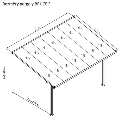 BRUCE F pergola  - TRANSPARENTNÍ polykarbonát