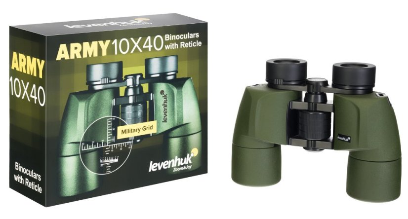 Binokulární dalekohled se zaměřovačem Levenhuk Army 10x40