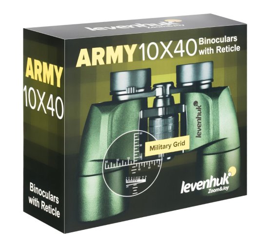 Binokulární dalekohled se zaměřovačem Levenhuk Army 10x40