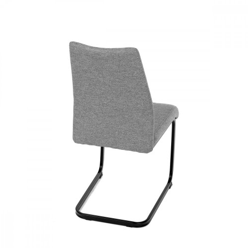 Židle jídelní, stříbrná látka, černé kovové nohy DCL-438 GREY2