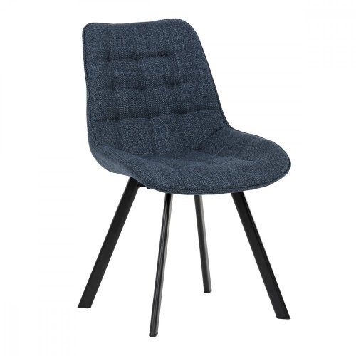 Židle jídelní, modrá látka, nohy černý kov HC-465 BLUE2