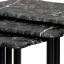 Přístavné a odkládací stolky, set 3 ks, deska černý mramor, kovové nohy, černý m 20658-04 BK