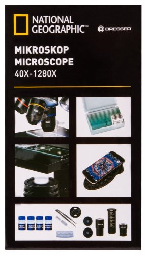 Mikroskop Bresser National Geographic 40–1280x s držákem chytrého telefonu