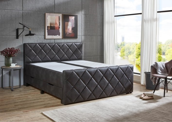 Kontinentální postel BOXSPRING CHESTER BX2200 180x200 cm - antracit