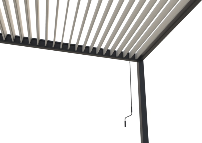 Bioklimatická pergola INTRO PLUS 6x3 m, hliník - do stěny