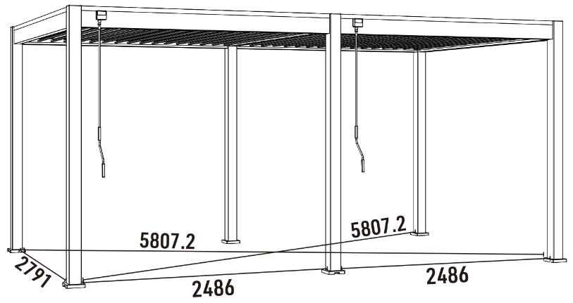 Bioklimatická pergola INTRO NEO 5,3x3 m, hliník a ocel - volně stojící