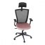 Kancelářská židle, černá MESH síťovina, růžová látka, houpací mechanismus, plastový kříž, kolečka pro tvrdé podlahy KA-V328 PINK