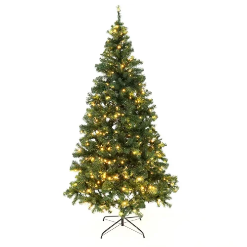 Vánoční stromek se světýlky, zelená, 220 cm, LED450, CHRISTMAS TYP 5