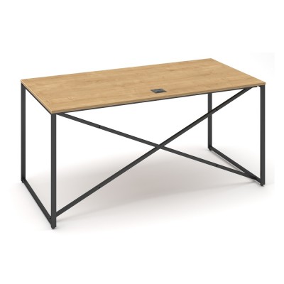 Stůl ProX 158 x 80 cm, s krytkou, Dub hamilton / grafit