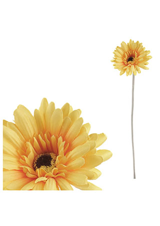 Gerbera - umělá řezaná květina, žlutá. KUM3418-YEL