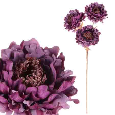 Chryzantéma, podzimní, barva: fialová. Květina umělá. KN6147-PUR