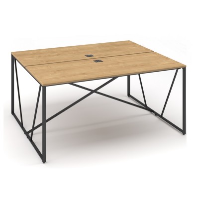 Stůl ProX 158 x 137 cm, s krytkou, Dub hamilton / grafit