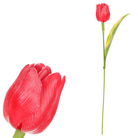 Tulipán plastový v červené barvě. Cena za 1ks. Ve svazku 12ks. SG60104 RED2