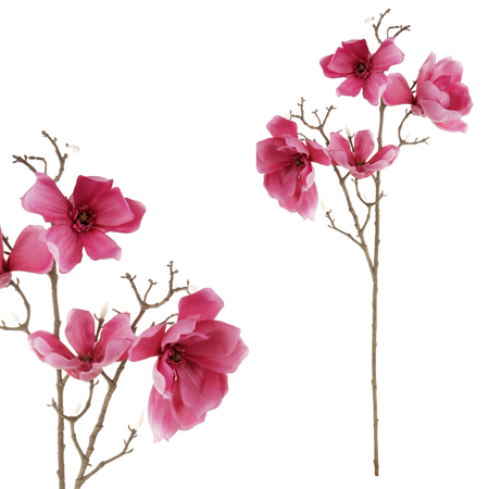 Magnolie, 4 květy, tm.růžová barva. UKK211 PINK-DK