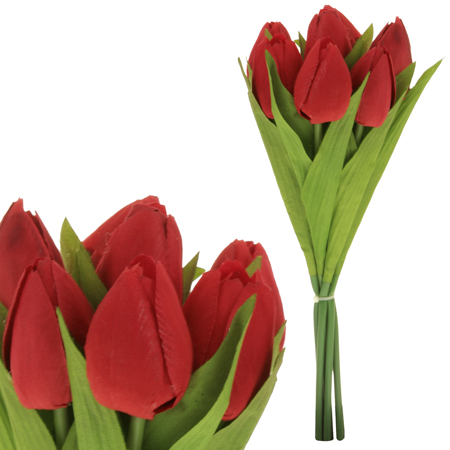 Puget tulipánů, 7 květů, barva červená. KN6121 RED
