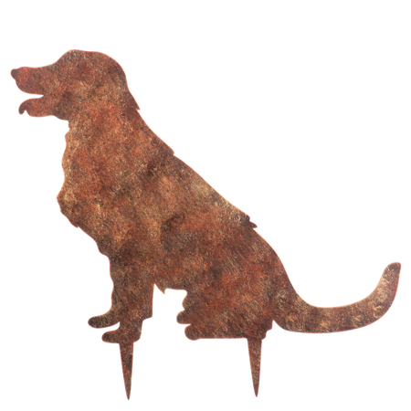 Pes kovový, zápich do zahrady. Barva měď antik. UM0984 COP-ANT