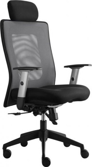 Alba kancelářská židle LEXA s podhlavníkem šedá