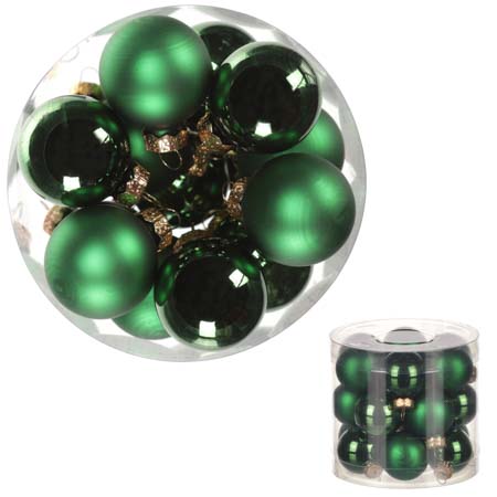 Ozdoby skleněné, barva zelená, pr.3 cm, cena za 1 balení (18 ks) VAK121-3
