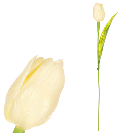 Tulipán plastový v krémové barvě. Cena za 1ks. Ve svazku 12ks. SG60104 CRM