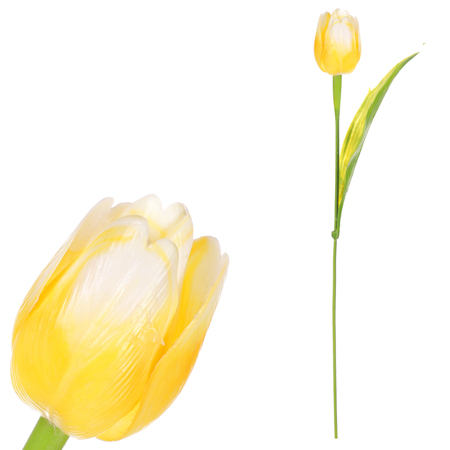 Tulipán plastový ve žluté barvě. Cena za 1ks. Ve svazku 12ks. SG60104 YEL2