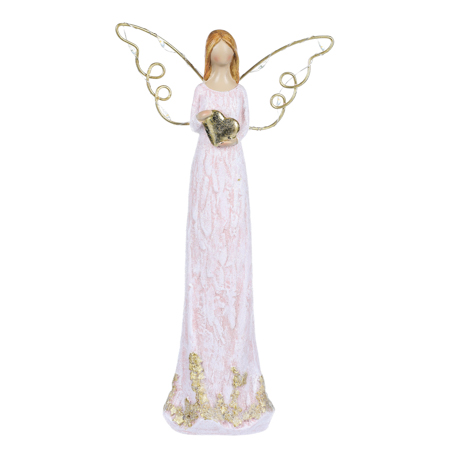 Anděl se svítícími křídly, polyresin. SM400-PINK