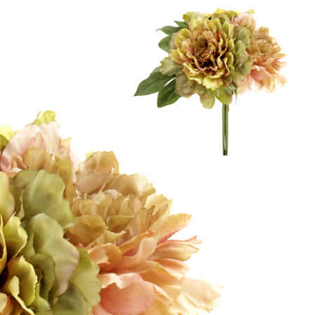 Hortenzie, puget z umělých květin, barva zelená KUM3319-GRN