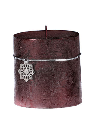 Svíčka vánoční, vínová barva. 453g vosku SVW1272-VINOVA