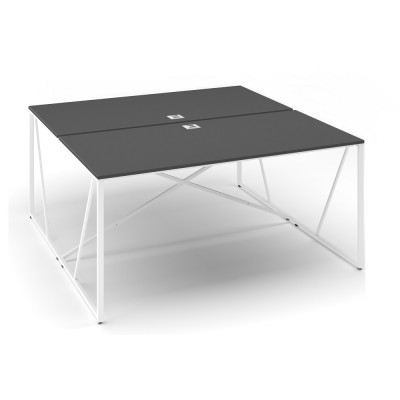 Stůl ProX 158 x 163 cm, s krytkou, Grafit / bílá