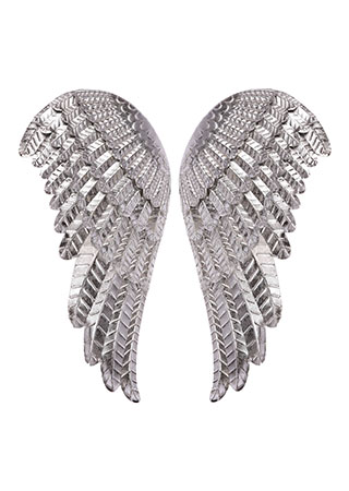 Křídla andělská z kovu, v barvě stříbrné. Cena za pár. FB-1481