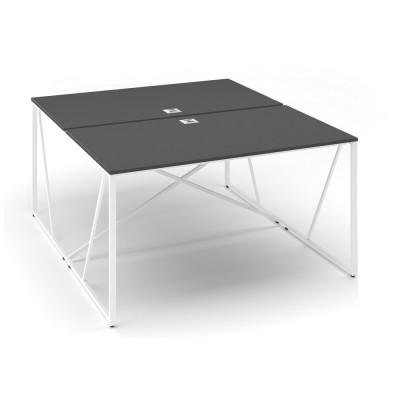 Stůl ProX 138 x 163 cm, s krytkou, Grafit / bílá
