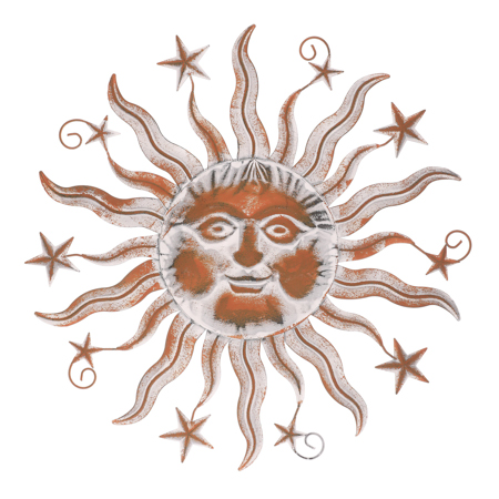 Slunce, kovová nástěnná dekorace. UM1013 WT-ANT
