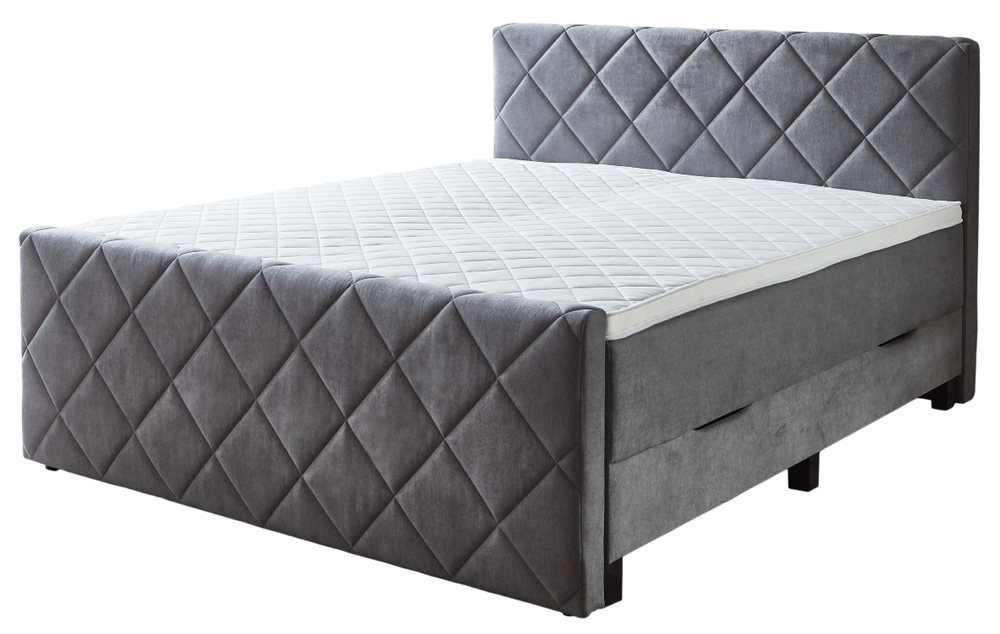 Kontinentální postel BOXSPRING CHESTER BX2200 180x200 cm - šedá