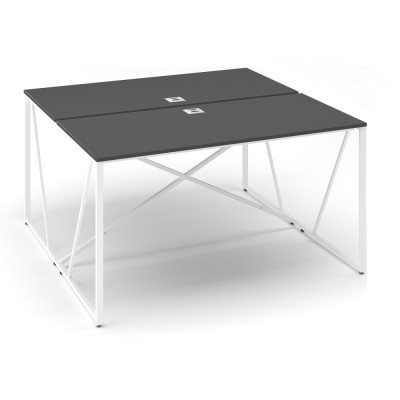 Stůl ProX 138 x 137 cm, s krytkou, Grafit / bílá