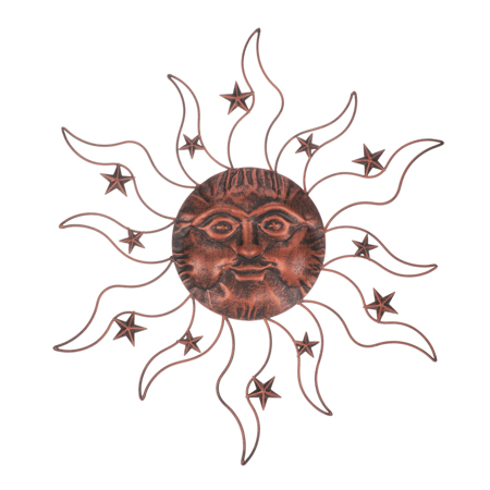 Slunce, kovová nástěnná dekorace. UM1015 COP-ANT