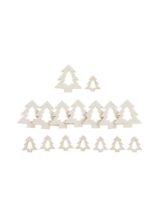 Stromeček, vánoční dekorace, barva bílá s glitry, mix 16 kusů v sáčku, cena za KLA543