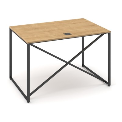 Stůl ProX 118 x 80 cm, s krytkou, Dub hamilton / grafit